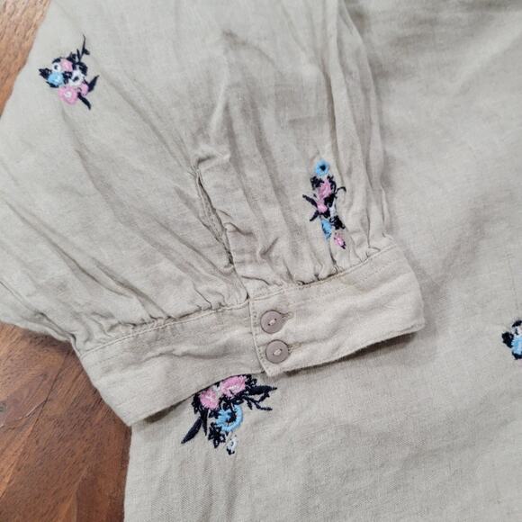 Charter Club Luxery Linen Tie Front Button Up Shirt Size XXL - Picture 4 of 9